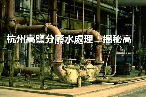 杭州高鹽分廢水處理：揭秘高鹽廢水的“降龍十八掌”！
